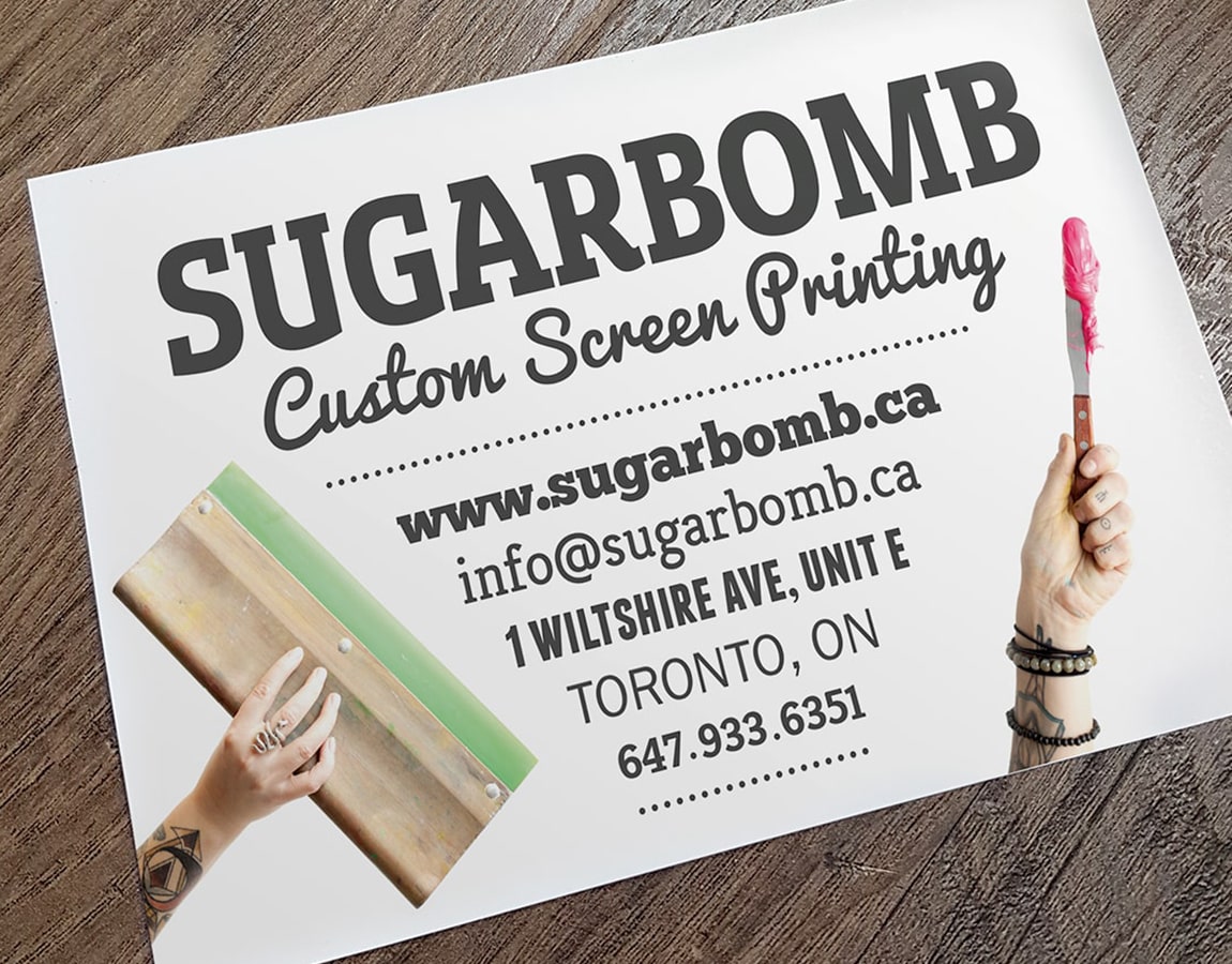 Sugarbomb promo card design